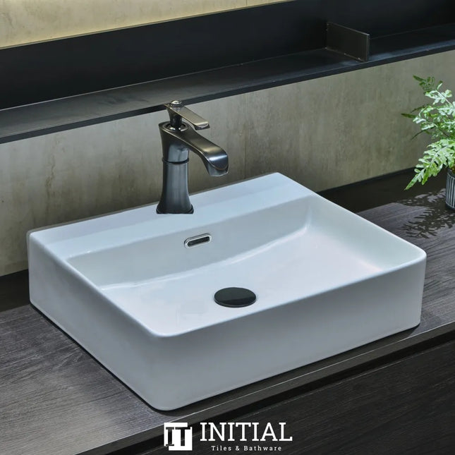 Ceramic Above Counter Basin Gloss White Rectangle 500X420X130 ,