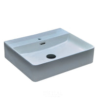 Ceramic Above Counter Basin Gloss White Rectangle 500X420X130 ,