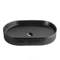 Above Counter Basin Fluted Oval Matte Black 595X375X105 ,