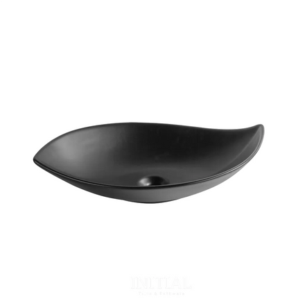 Above Counter Basin Leaf Shape Matte Black 660X390X150 ,