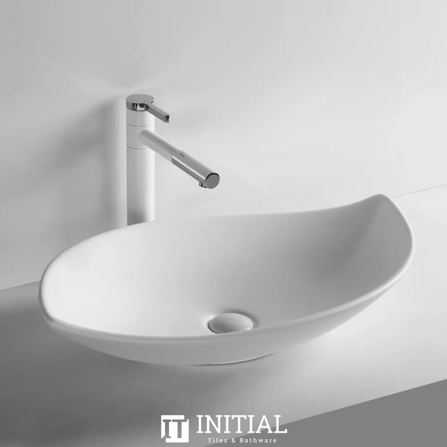 Above Counter Basin Leaf Shape Matte White 660X390X150 , Default Title