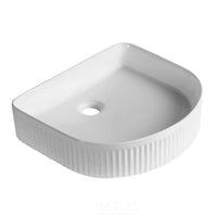 Above Counter Basin Fluted Arch Gloss White 415X365X100 ,
