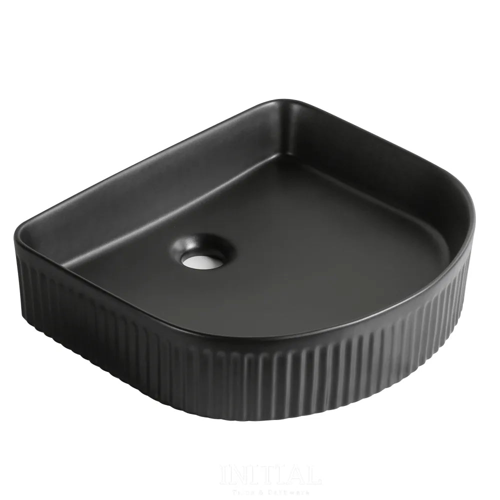Above Counter Basin Fluted Arch Matte Black 415X365X100 ,