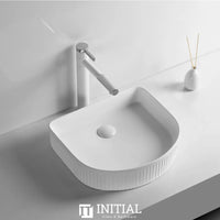 Above Counter Basin Fluted Arch Matte White 415X365X100 , Default Title