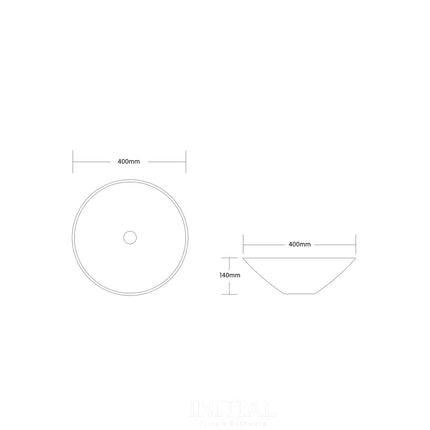 Above Counter Basin Round Matte White 400X400X145 ,