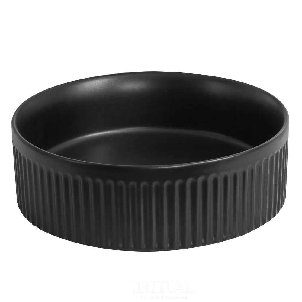 Above Counter Basin Fluted Round Matte Black 360X360X120 ,