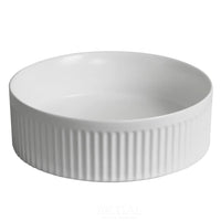 Above Counter Basin Fluted Round Matte White 360X360X120 ,