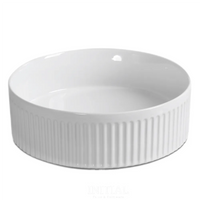 Above Counter Basin Fluted Round Gloss White 360X360X120 ,