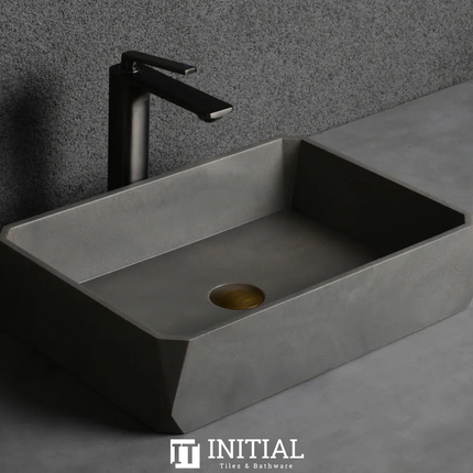 Concrete Above Counter Basin Matt Grey Rectangle 500X350X120 ,