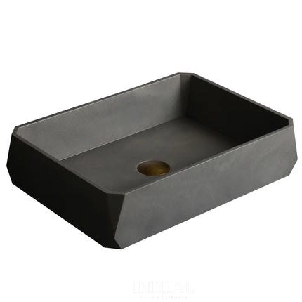 Concrete Above Counter Basin Matt Grey Rectangle 500X350X120 ,