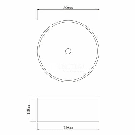 Concrete Above Counter Basin Matt Grey Round 390X390X150 ,