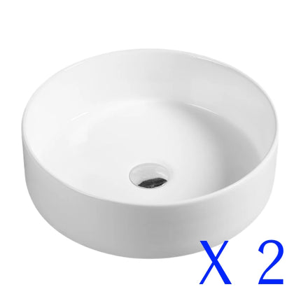 Add Basin (Only Available when combined with Bathroom Package) , Gloss White Round X 2