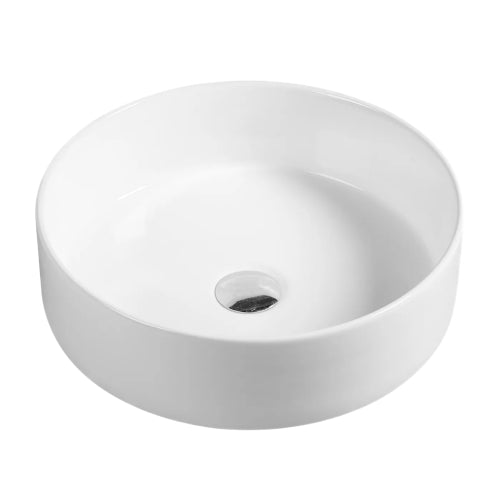 Add Basin (Only Available when combined with Bathroom Package) , Gloss White Round