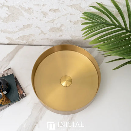 Handmade Stainless Steel Basin Round Gold 380X110 ,