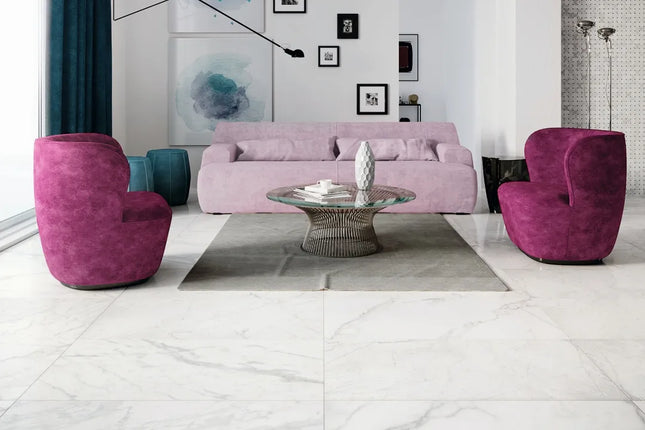 Vivid Calacatta Velvet White Porcelain Natural 600X1200