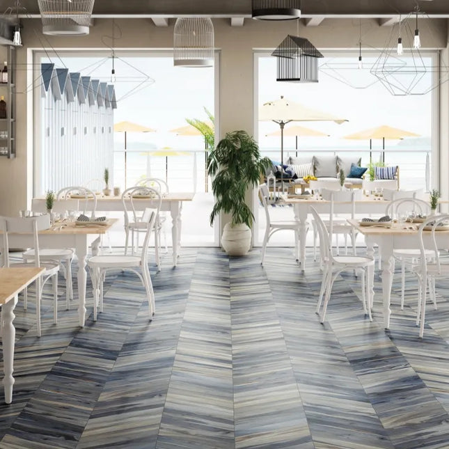 Kiki Tasman Chevron Porcelain Natural 75X407X10