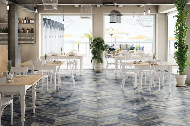 Kiki Tasman Chevron Porcelain Natural 75X407X10