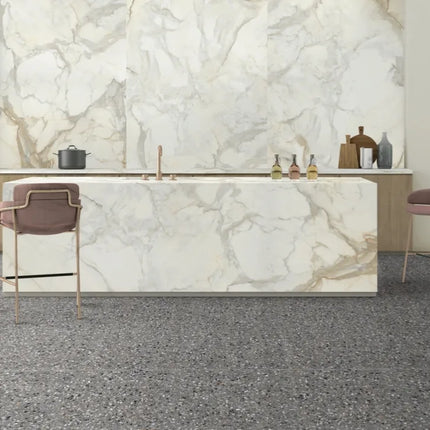 Mist Terrazzo Anthracite Porcelain Matt 600X600