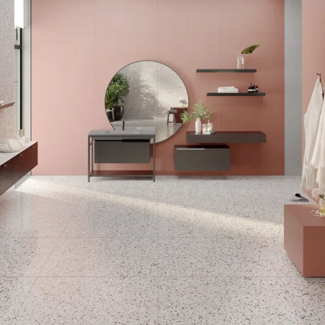 Mist Terrazzo White Porcelain Matt 600X600