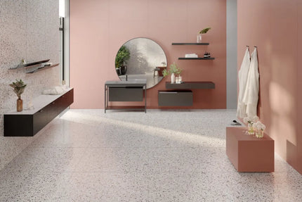 Mist Terrazzo White Porcelain Matt 600X600