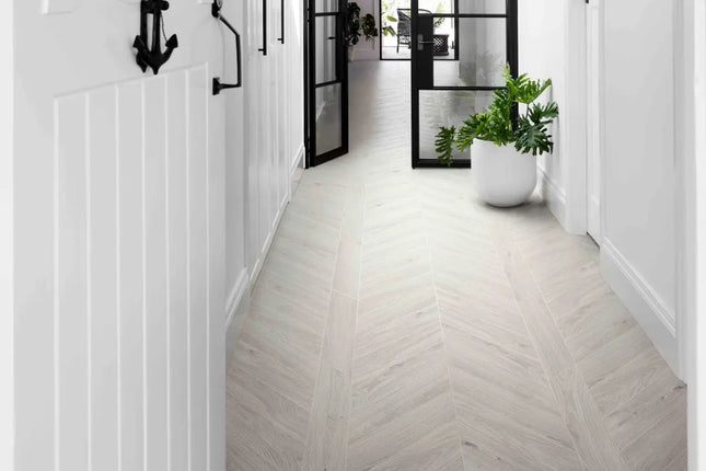 Woody White Chevron Porcelain Matt R10 540X110X9.5