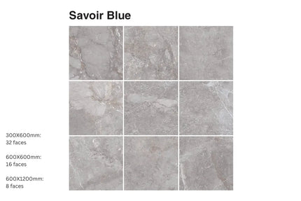 Hunter 3D Savoir Blue Grey Porcelain Natural 600X1200