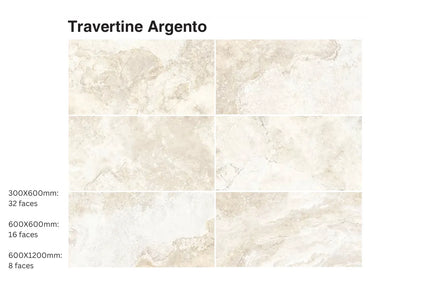 Hunter 3D Travertine Argento Grey Porcelain Natural 600X1200