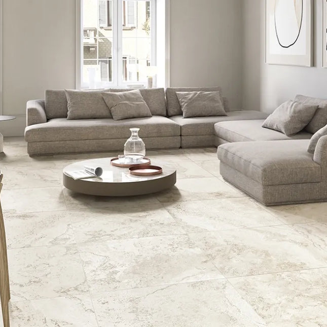 Hunter 3D Travertine Oro White Porcelain Natural 600X1200