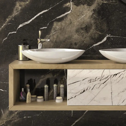 Marvel Marble Pierre Black Porcelain Natural R9 600X1200