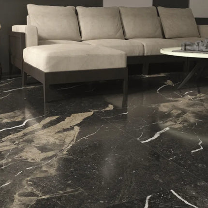 Marvel Marble Pierre Black Porcelain Natural R9 600X1200