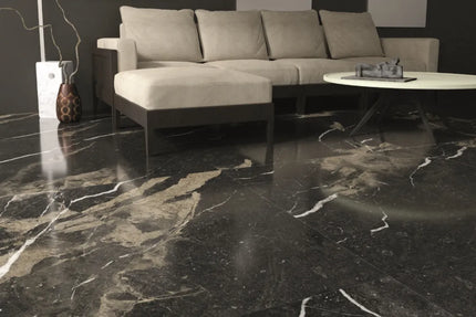 Marvel Marble Pierre Black Porcelain Natural R9 600X1200