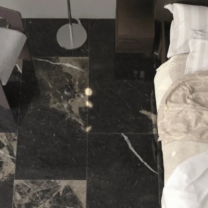 Marvel Marble Pierre Black Porcelain Natural R9 600X1200