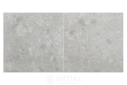 Terrazzo Look Tile Giga Light Grey Matt 600X600 ,