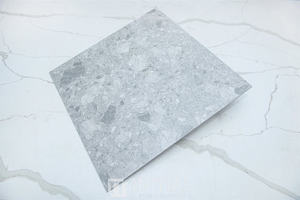 Terrazzo Look Tile Giga Dark Grey Matt 600X600 ,