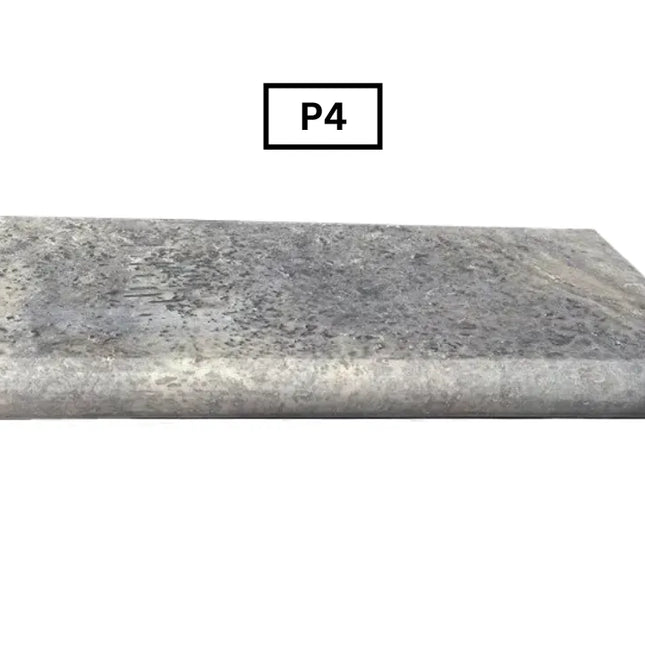 Outdoor Stone Silver Travertine Tumbled Bullnose 610X406X30