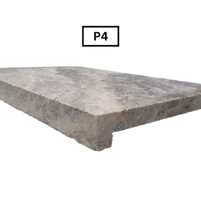 Outdoor Stone Silver Travertine Tumbled Drop Edge 610X406X30/60