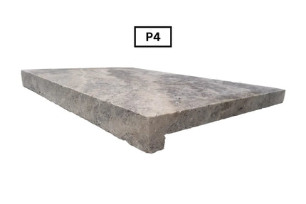 Outdoor Stone Silver Travertine Tumbled Drop Edge 610X406X30/80