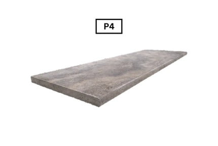 Outdoor Stone Silver Travertine Tumbled Bullnose 1220X406X30