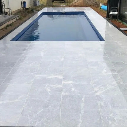 Outdoor Stone Pearl Grey Tumbled and Sandblasted Marble 610X406X12