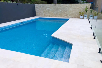 Outdoor Stone Siena Crema Tumbled and Sandblasted Limestone Paver 610X406X30