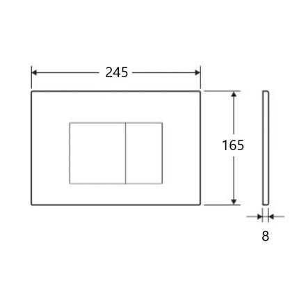 Rubine Access Square Button Flush Plate, 3 Colours