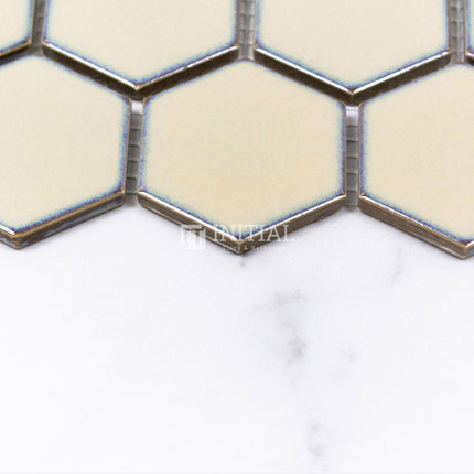 Mosaic Glazed Hexagon 51x59mm Gloss Antique Beige ,