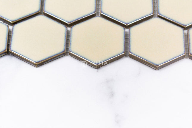 Mosaic Glazed Hexagon 51x59mm Gloss Antique Beige ,