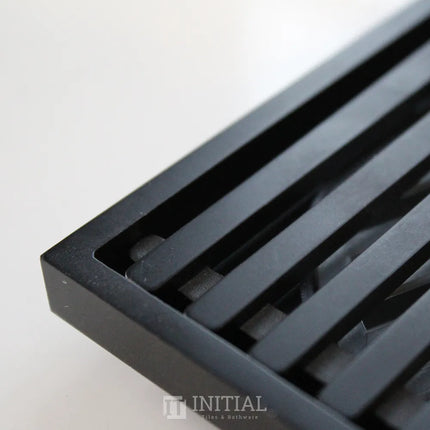 Bathroom Linear Square Floor Waste Matt Black 100X100X80mm