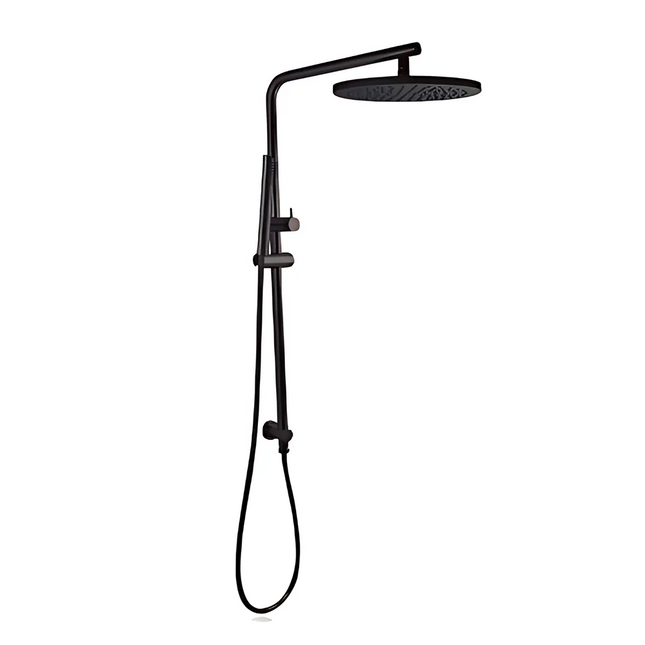 Petra Series 10"" Round Shower Combination Matt Black ,