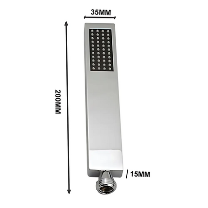 Square Brass 15mm Deep Handheld Shower Head Chrome ,