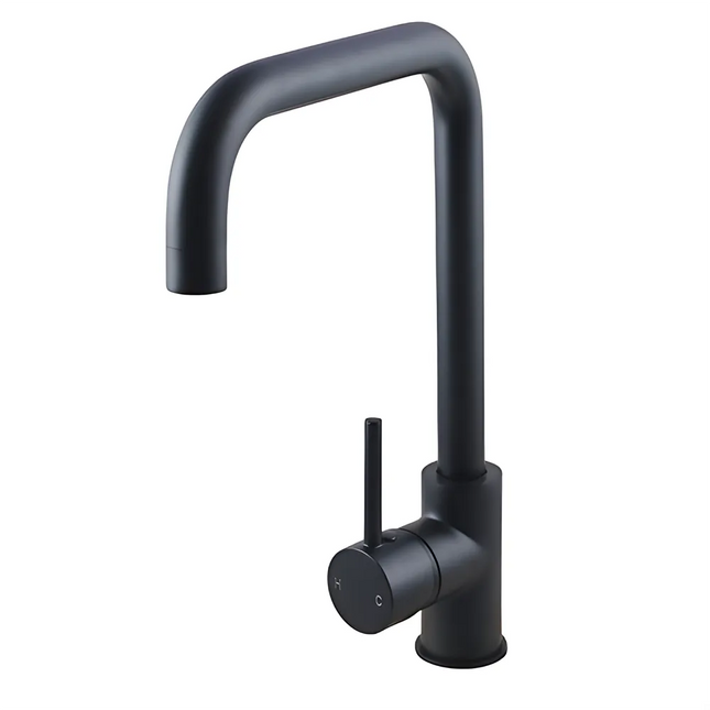 Kitchen Gooseneck Matt Black 360° Swivel Sink Mixer ,