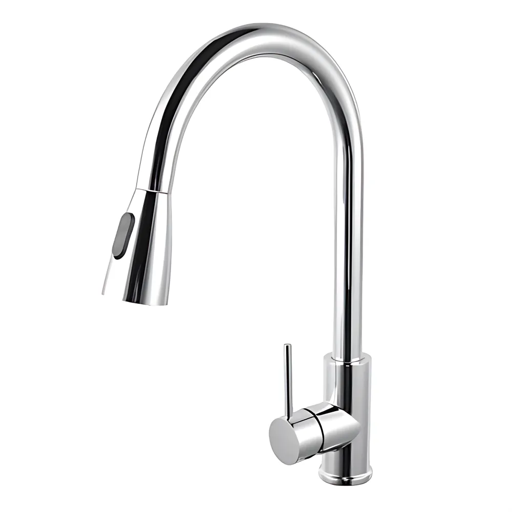 Kitchen Pull Out Shower Spray Chrome 360° Swivel Sink Mixer ,