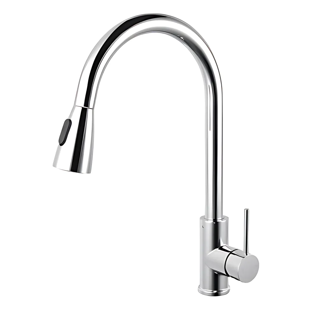 Kitchen Pull Out Shower Spray Chrome 360° Swivel Sink Mixer ,