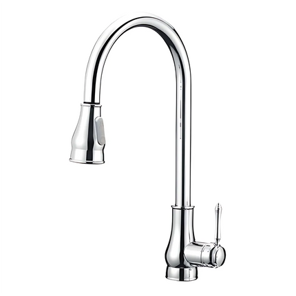 Kitchen Vintage Pull Out Chrome 360° Swivel Sink Mixer ,
